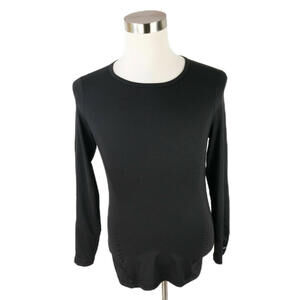 Izod Golf Womens Scoop Neck Solid Black T Shirt Medium